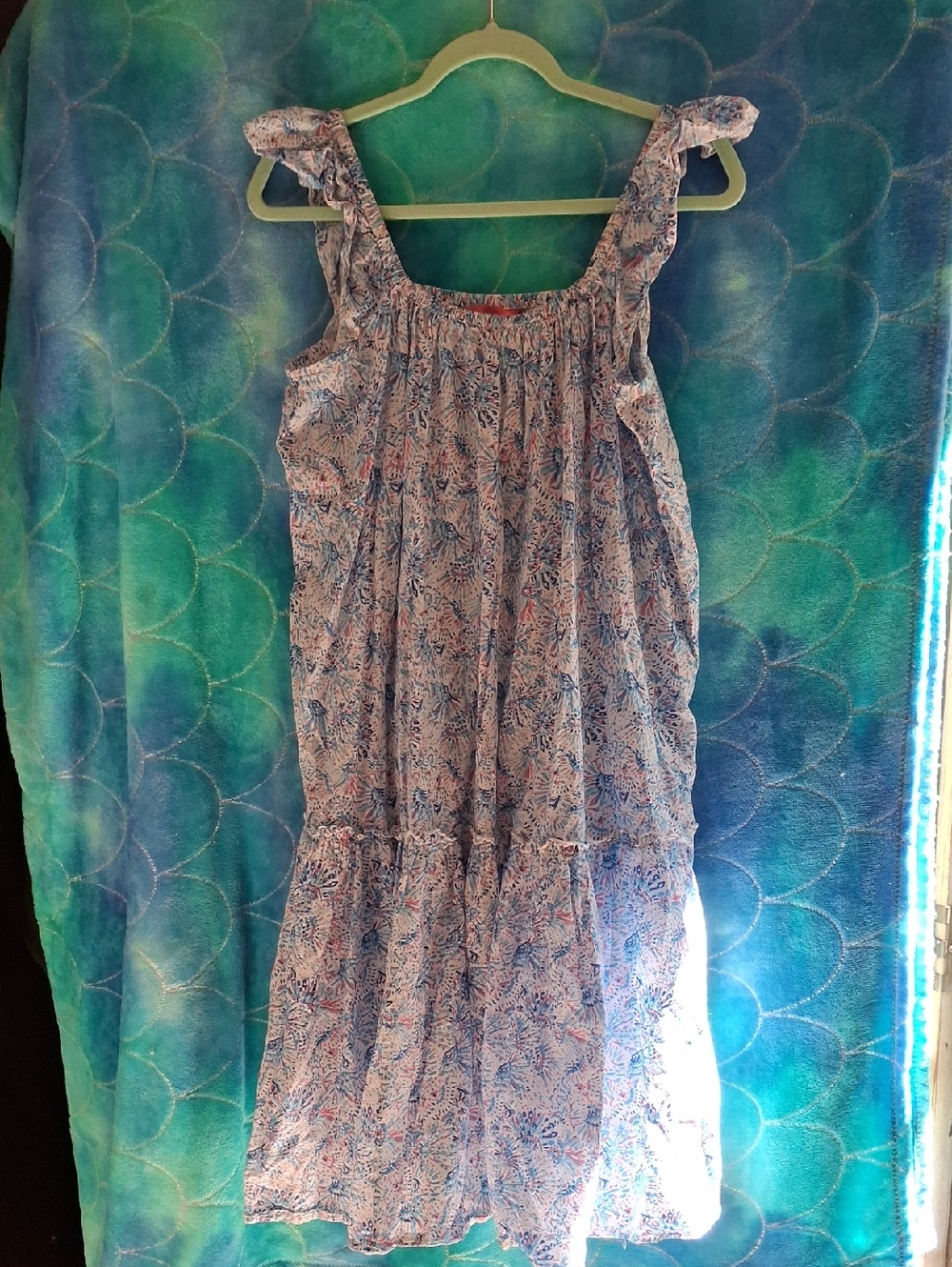 Simply Southern Blue and Pink Floral Smocked Top